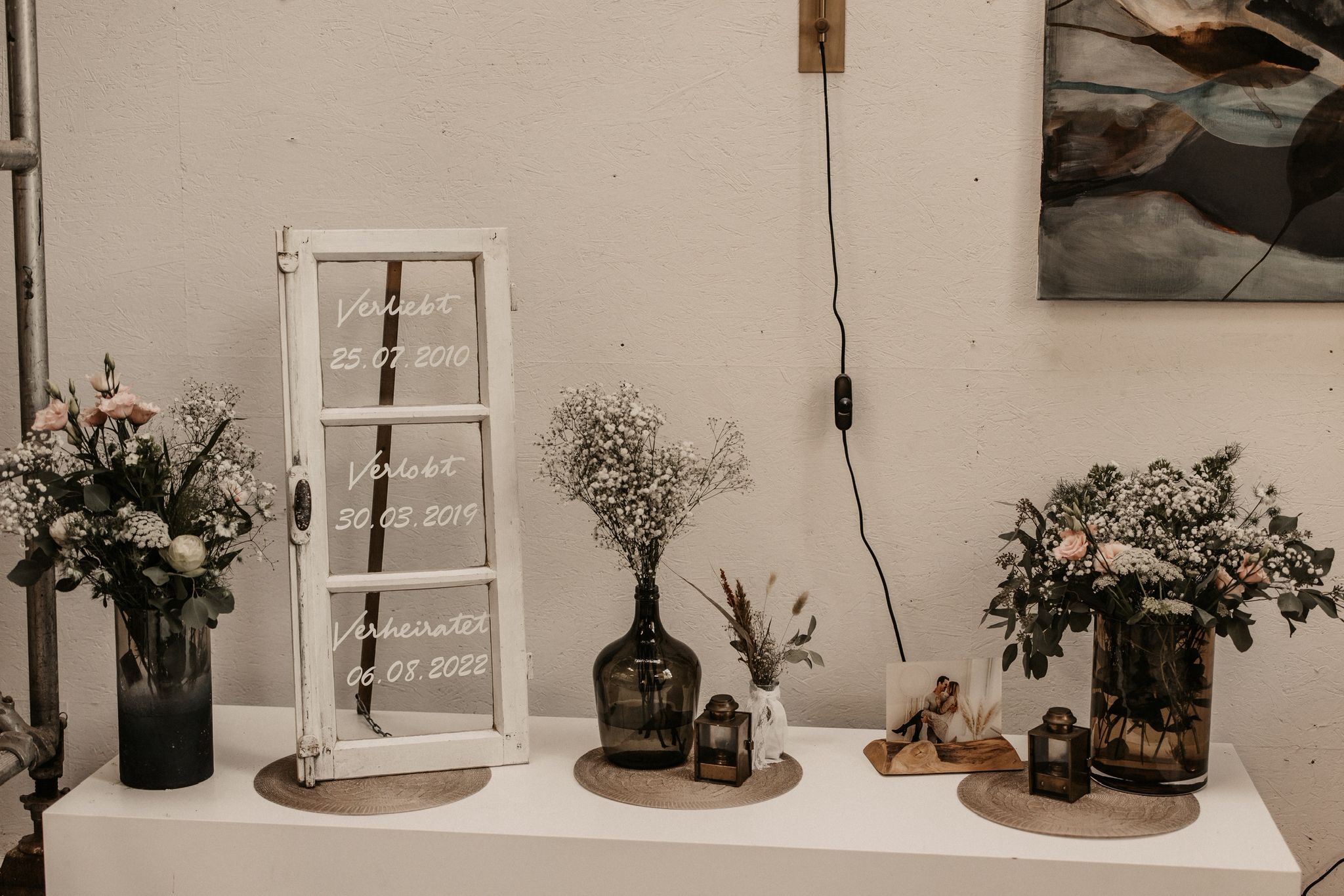 Hochzeitstafel im Industrial-Look